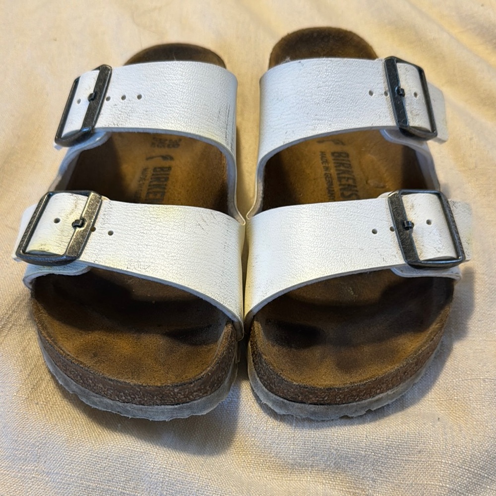 Birkenstock White Leather Sandals